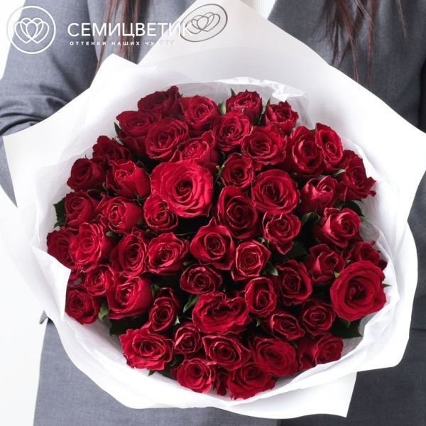 Букет из 51 красной розы 30 см (Кения)