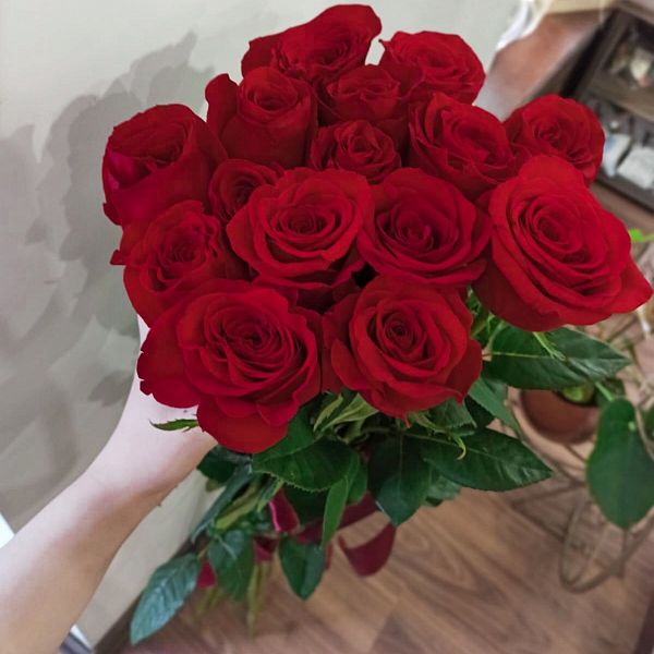 Букет из 15 роз, 120 см