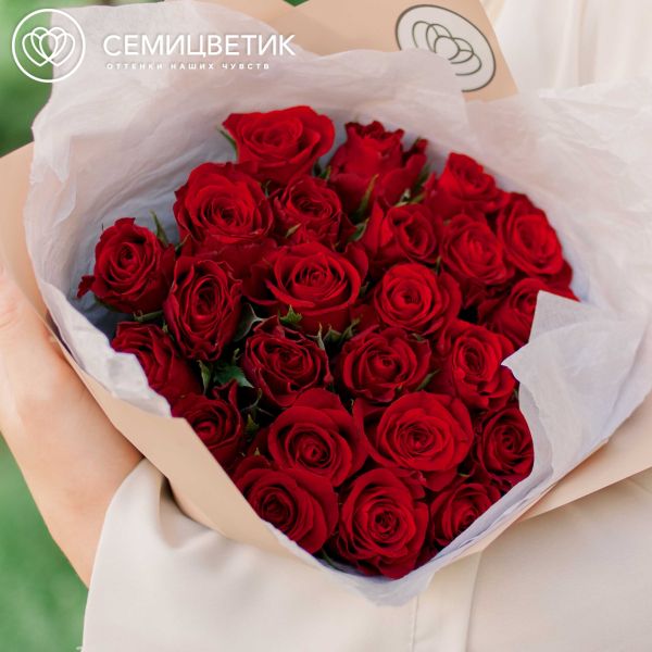 Букет из 35 красных роз 30 см (Кения)