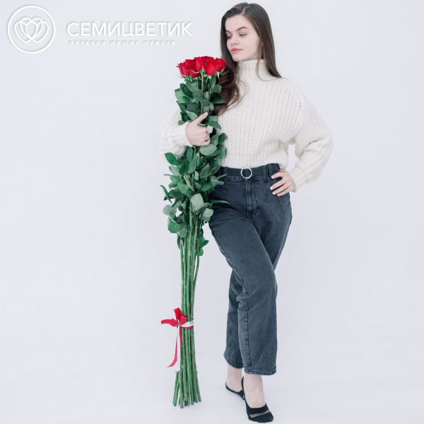 Букет из 15 красных роз (Эквадор) 150 см Freedom