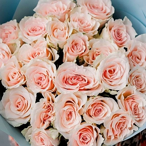 Букет из 25 нежно-розовых роз 35-40 см (Кения)