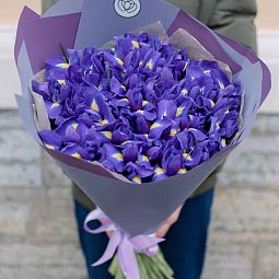 Букет из 51 синего ириса